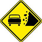 Area com Desmoronamento (A-27) — placa de advertência