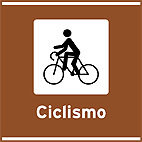 Area para Prática de Esportes Esportes Ciclismo — placa de atrativos turísticos