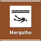 Area para Prática de Esportes Esportes Mergulho — placa de atrativos turísticos