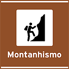 Area para Prática de Esportes Esportes Montanhismo — placa de atrativos turísticos