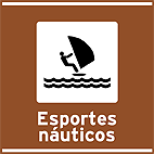 Area para Prática de Esportes Esportes Náuticos — placa de atrativos turísticos