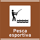 Area para Prática de Esportes Esportes Pesca Esportiva — placa de atrativos turísticos