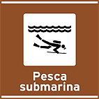 Area para Prática de Esportes Esportes Pesca Submarina — placa de atrativos turísticos