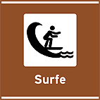 Area para Prática de Esportes Esportes Surfe — placa de atrativos turísticos