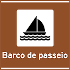 Areas de Recreação Barco de Passeio — placa de atrativos turísticos