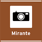 Areas de Recreação Mirante — placa de atrativos turísticos
