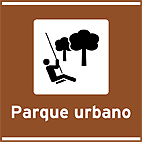Areas de Recreação Parque Urbano — placa de atrativos turísticos