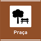 Areas de Recreação Praça — placa de atrativos turísticos