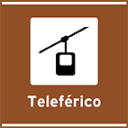 Areas de Recreação Teleférico — placa de atrativos turísticos