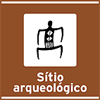 Atrativos Históricos e Culturais Sítio Arqueológico — placa de atrativos turísticos