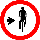 Ciclista Transite a Direita (R-35b) — placa de regulamentação