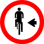 Ciclista Transite a Esquerda (R-35a) — placa de regulamentação