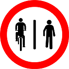 Ciclistas a Esquerda Pedestres a Direita (R-36a) — placa de regulamentação