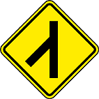 Confluência a Esquerda (A-13a) — placa de advertência