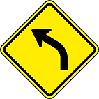 Curva a Esquerda (A-2a) — placa de advertência