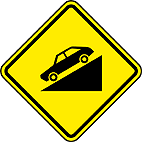Declive Acentuado (A-20a) — placa de advertência