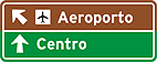 Exemplo de Compatibilização Entre Placa de Orientação Turística e Placa de Orientação de Destino — placa de atrativos turísticos
