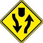 Início de Pista Dupla (A-42a) — placa de advertência