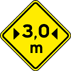 Largura Limitada (A-38) — placa de advertência