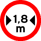 Largura Máxima Permitida (R-16) — placa de regulamentação