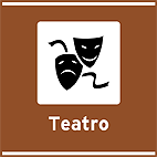 Locais para Atividades de Interesse Turístico Teatro — placa de atrativos turísticos