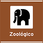 Locais para Atividades de Interesse Turístico Zoologico — placa de atrativos turísticos