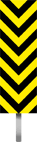 Marcador com chevrons (para baixo) — Marcador de Perigo