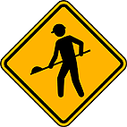 Obras (A-24) — placa de advertência