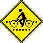 Passagem Sinalizada de Ciclistas (A-30b) — placa de advertência