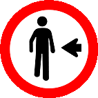 Pedestre Ande pela Esquerda (R-30) — placa de regulamentação