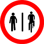 Pedestres a Esquerda Ciclistas a Direita (R-36b) — placa de regulamentação