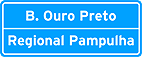 Bairro e regional (Ouro Preto / Pampulha) — Placa de Identificação de Regiões de Interesse de Tráfego e Logradouros