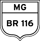 Placa de Identificação Rodovias e Estradas Federais — placa de identificação e orientação