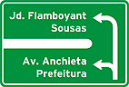 Saída à direita (diagramada) — Placa de Orientação de Destino Placa Diagramada