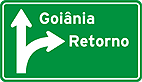 Destino com opção de retorno — Placa de Orientação de Destino Placa Diagramada