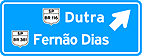 Destinos em rodovias (BR) — Placa de Orientação de Destino Placa Indicativa de Sentido Direção