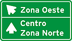 Destinos à esquerda e em frente — Placa de Orientação de Destino Placa Indicativa de Sentido Direção