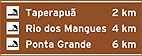 Placa Indicativa de Distância — placa de atrativos turísticos