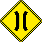 Ponte Estreita (A-22) — placa de advertência