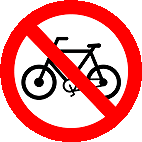 Proibido Trânsito de Bicicletas (R-12) — placa de regulamentação