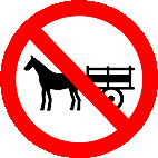 Proibido Trânsito de Veículos de Tração Animal (R-11) — placa de regulamentação