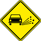 Projeção de Cascalho (A-29) — placa de advertência