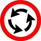 Placa R-33 – Sentido de circulação na rotatória