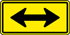 Sentido Duplo (A-26b) — placa de advertência