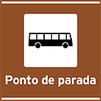Serviços de Transporte Ponto de Parada — placa de atrativos turísticos