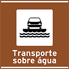 Serviços de Transporte Transporte sobre Água — placa de atrativos turísticos