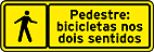 Pedestre: bicicletas nos dois sentidos — Sinalização Especial — Pedestres