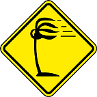 Vento Lateral (A-44) — placa de advertência