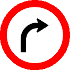 Vire a Direita (R-25b) — placa de regulamentação