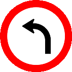 Vire a Esquerda (R-25a) — placa de regulamentação